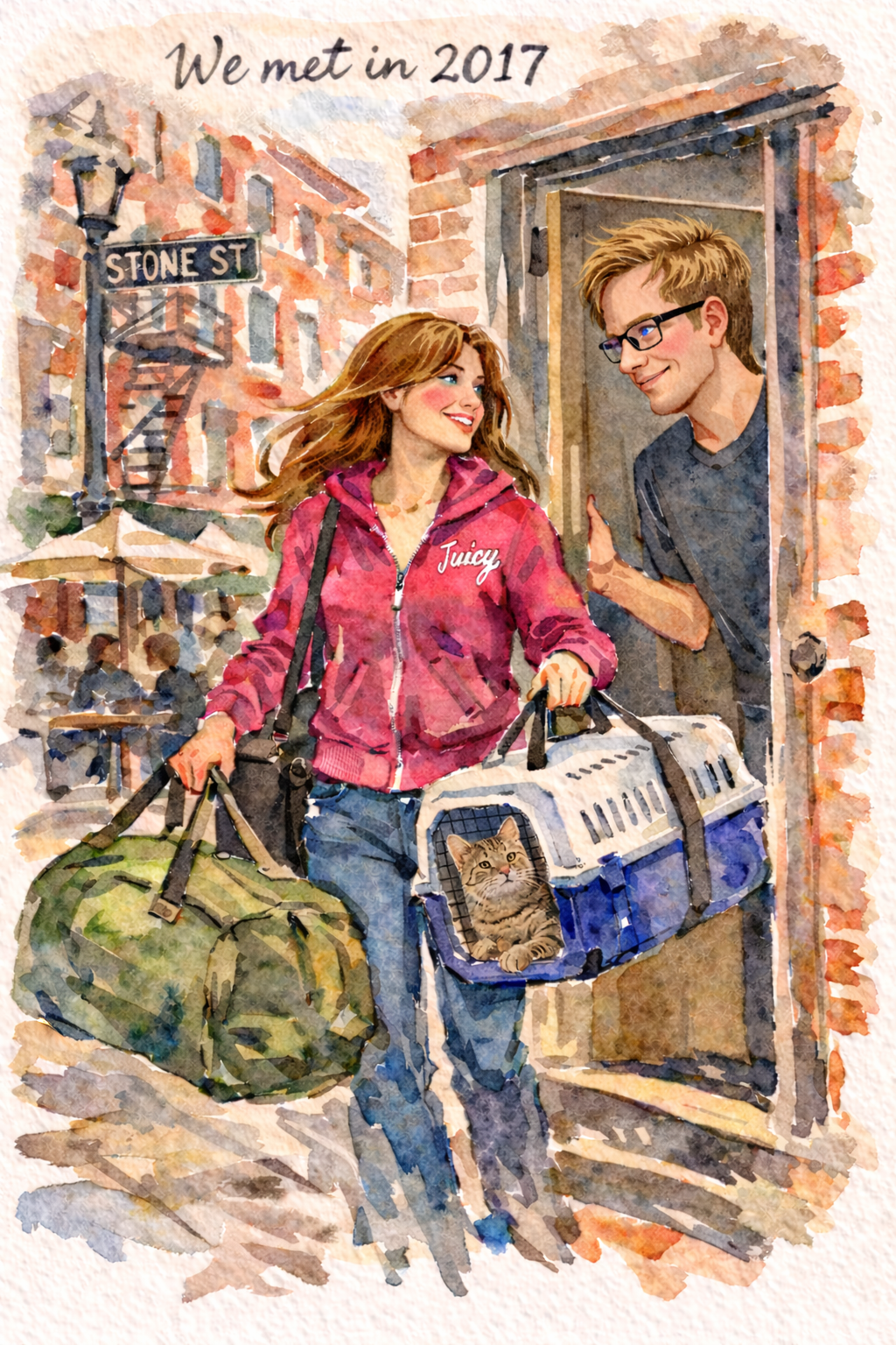 Sarah and Alex cartoon drawing